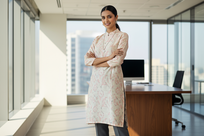 office girl wearing kurtas